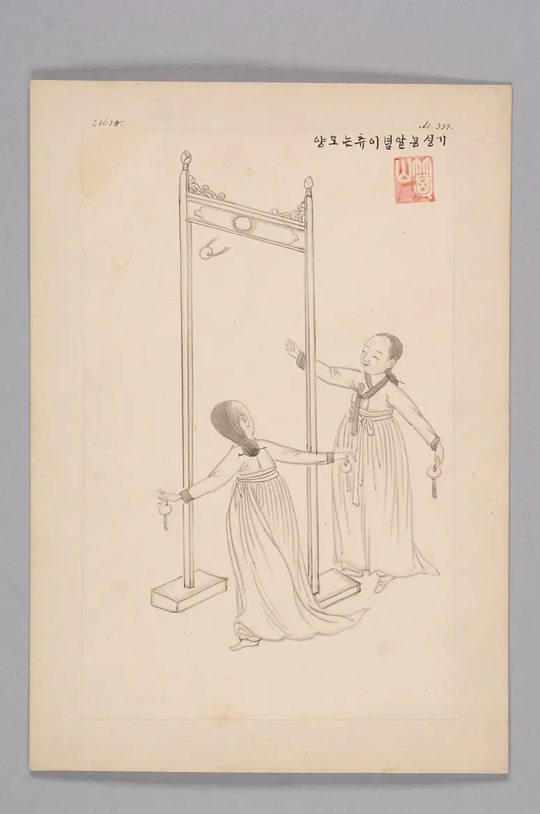 Tuschezeichnung der Werkstatt Kim Jun-geun 김준근 金俊根 (Kisan 기산 箕山)