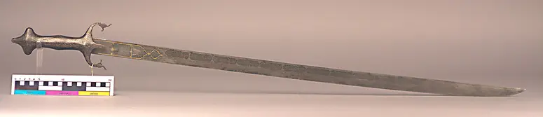Schwert mit Schriftkartuschen tauschiert