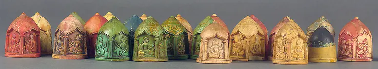 Tokens for the board games Chaupar or Pachisi