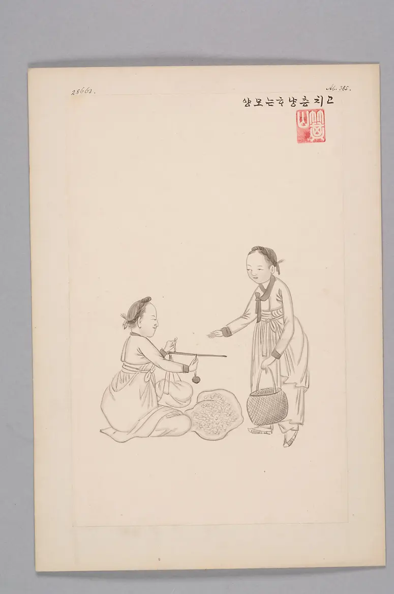 Tuschezeichnung der Werkstatt Kim Jun-geun 김준근 金俊根 (Kisan 기산 箕山)