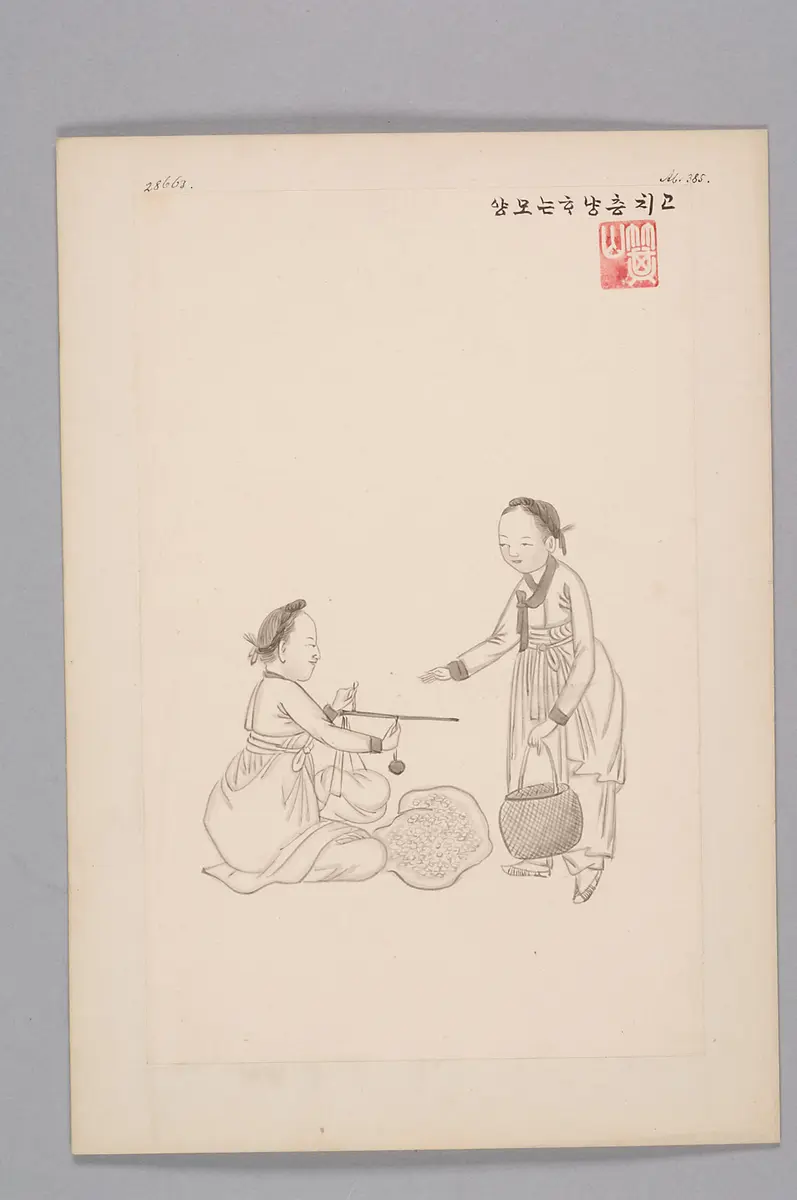 Tuschezeichnung der Werkstatt Kim Jun-geun 김준근 金俊根 (Kisan 기산 箕山)
