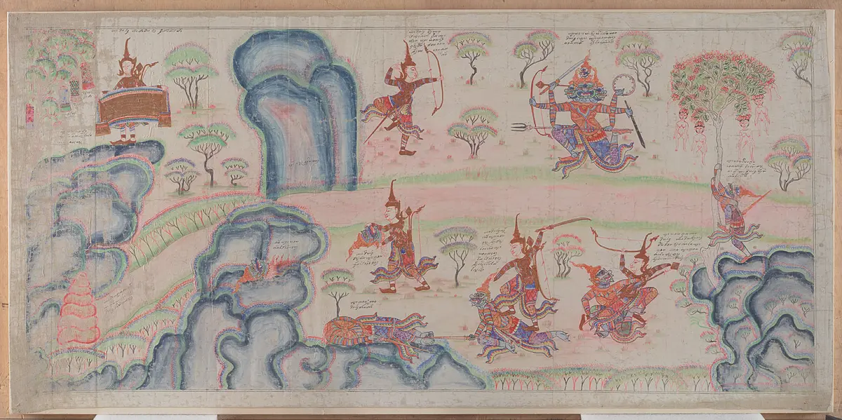 Painting, epic scenes from the Ramayana