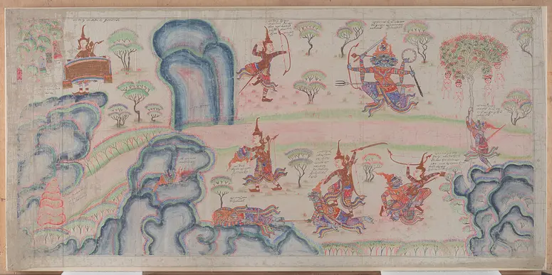 Gemälde, epische Szenen aus dem Ramayana