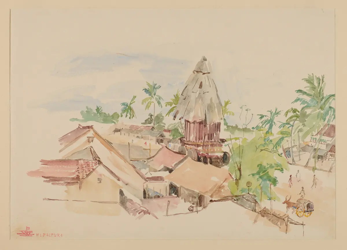 Aquarell Tempelwagen