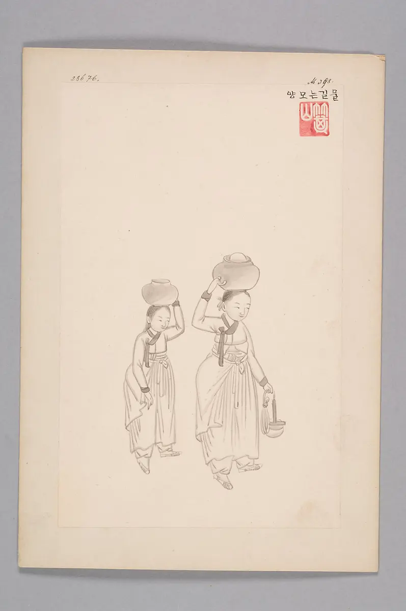 ink drawing by the workshop of Kim Jun-geun 김준근 金俊根 (Kisan 기산 箕山)