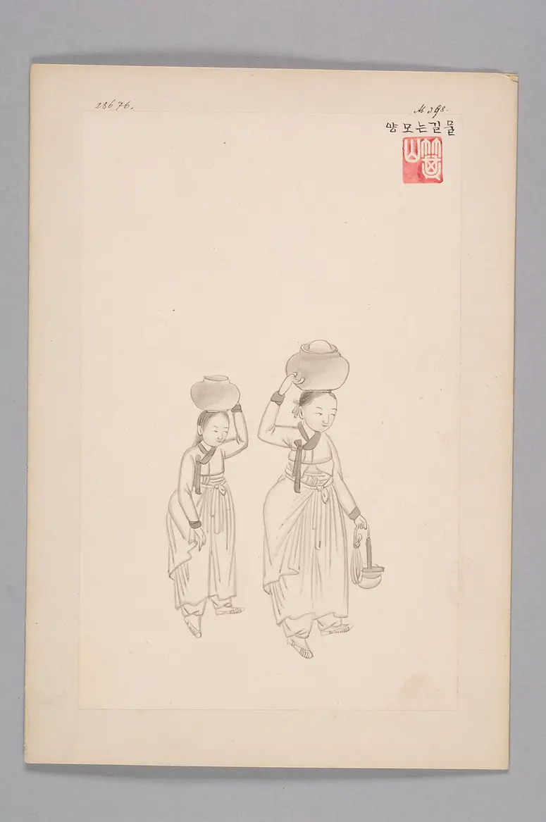 Tuschezeichnung der Werkstatt Kim Jun-geun 김준근 金俊根 (Kisan 기산 箕山)