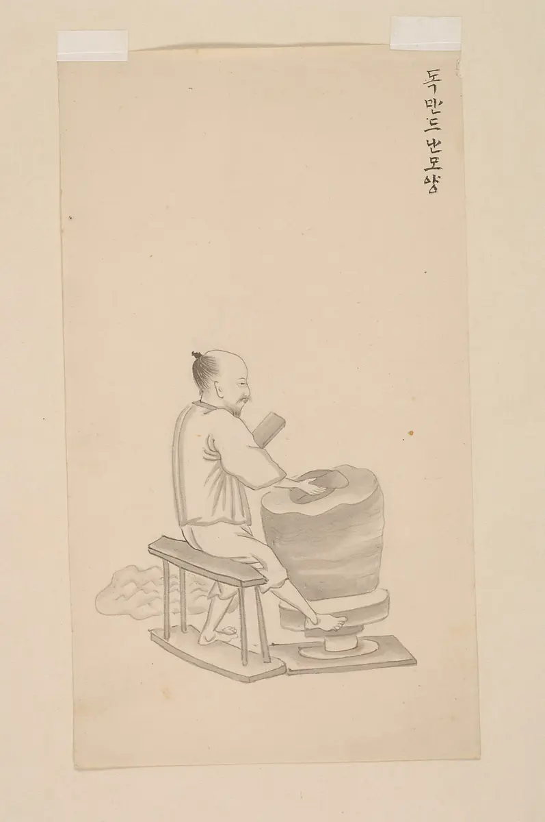 Tuschezeichnung der Werkstatt Kim Jun-geun 김준근 金俊根 (Kisan 기산 箕山)