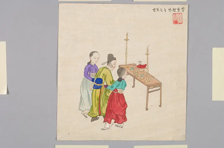 Tuschezeichnung der Werkstatt Kim Jun-geun 김준근 金俊根 (Kisan 기산 箕山)