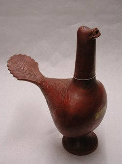 Gefäß rot, Vogeldarstellung
