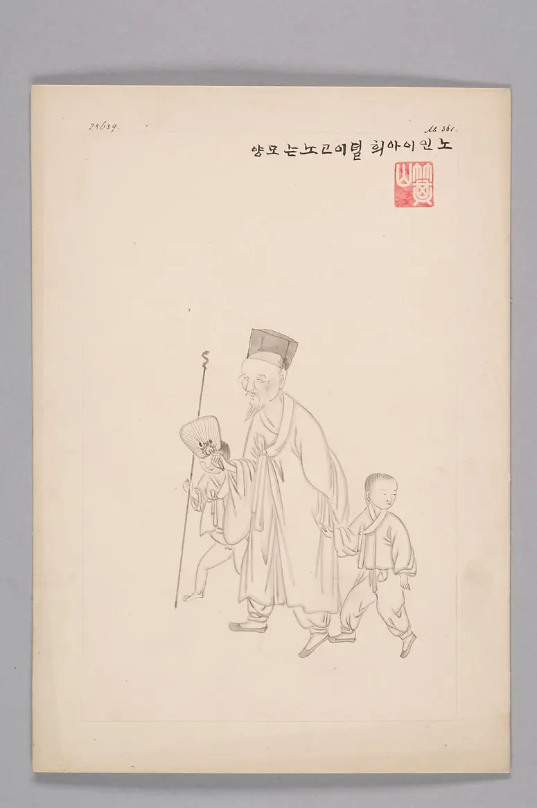 ink drawing by the workshop of Kim Jun-geun 김준근 金俊根 (Kisan 기산 箕山)