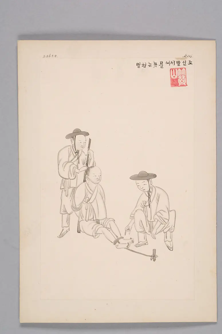 Tuschezeichnung der Werkstatt Kim Jun-geun 김준근 金俊根 (Kisan 기산 箕山)