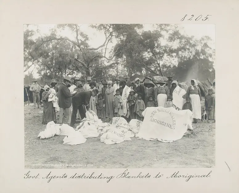 Govt. Agents distributing Blankets to Aboriginal