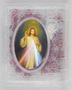 Altar-Ensemble: Rosenkranz mit Plastikbibel zur Aufbewahrung