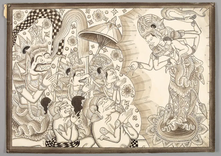 Szene einer Mythologie Smeran Dana