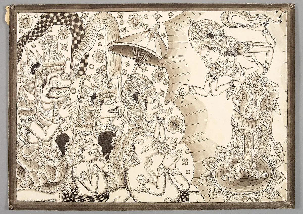 Scene from mythology Smeran Dana - Online Collection - Weltmuseum Wien