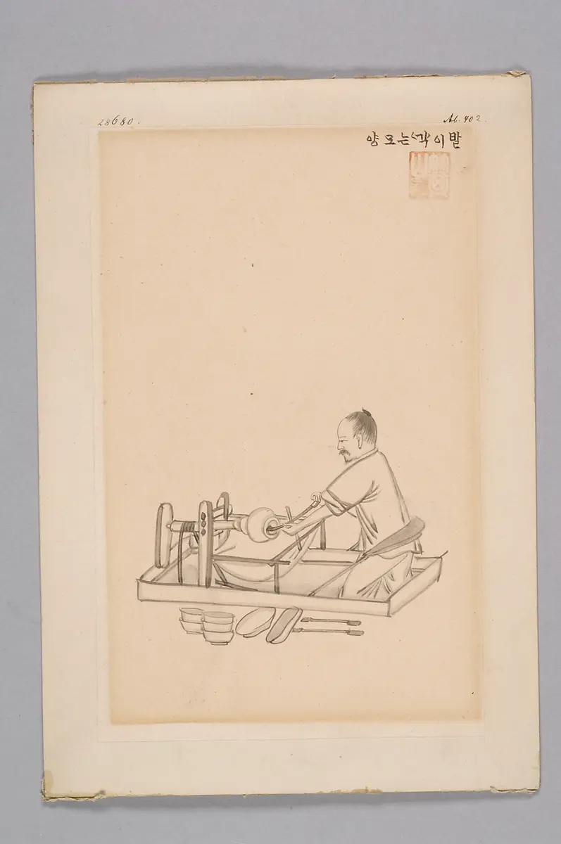 ink drawing by the workshop of Kim Jun-geun 김준근 金俊根 (Kisan 기산 箕山)