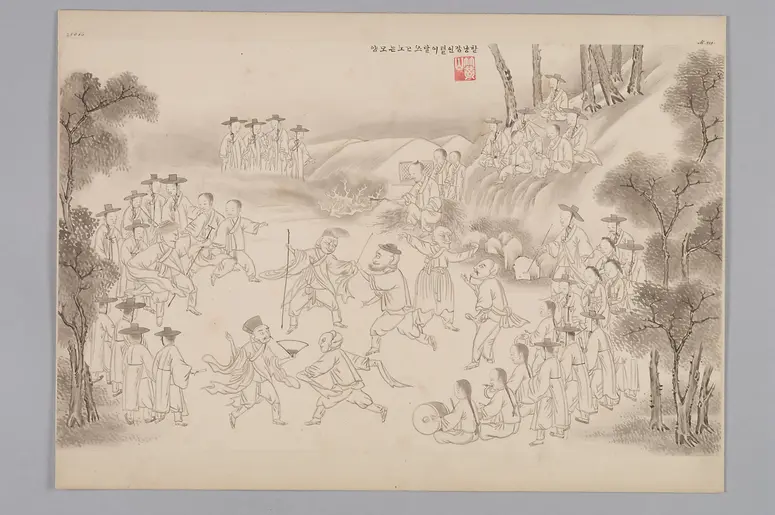 ink drawing by the workshop of Kim Jun-geun 김준근 金俊根 (Kisan 기산 箕山)