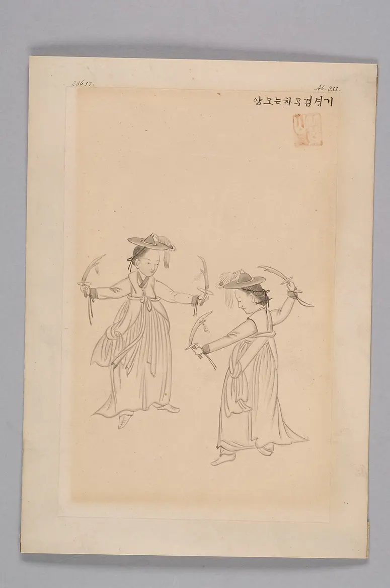 ink drawing by the workshop of Kim Jun-geun 김준근 金俊根 (Kisan 기산 箕山)