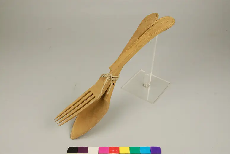 Salatbesteck: Löffel und Gabel