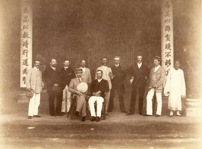 Erzherzog Franz Ferdinand Este und Edward Bangs Drew und seine Suite