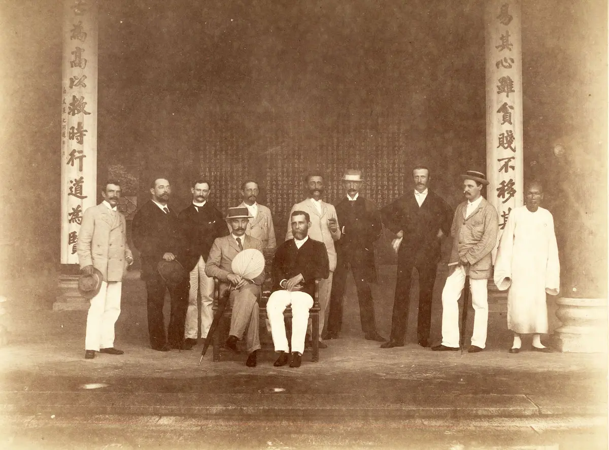 Erzherzog Franz Ferdinand Este und Edward Bangs Drew und seine Suite