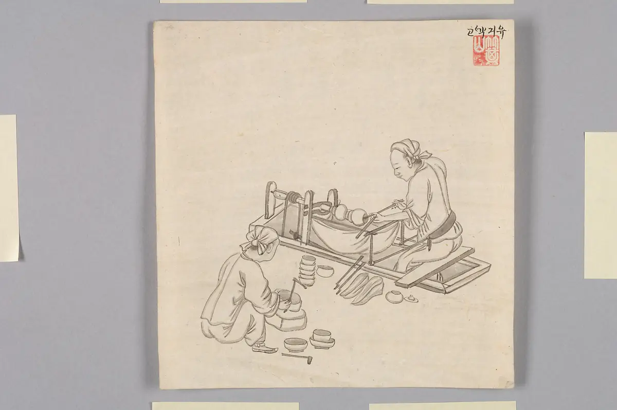 Tuschezeichnung der Werkstatt Kim Jun-geun 김준근 金俊根 (Kisan 기산 箕山)