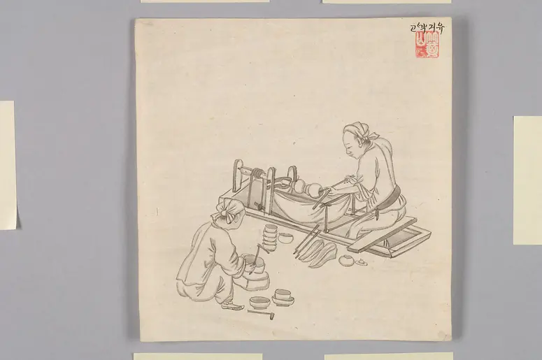 Tuschezeichnung der Werkstatt Kim Jun-geun 김준근 金俊根 (Kisan 기산 箕山)