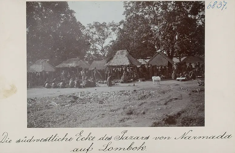 Die südwestliche Ecke des Bazars von Narmada auf Lombok