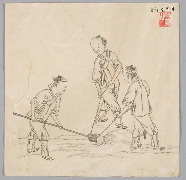 Tuschezeichnung der Werkstatt Kim Jun-geun 김준근 金俊根 (Kisan 기산 箕山)